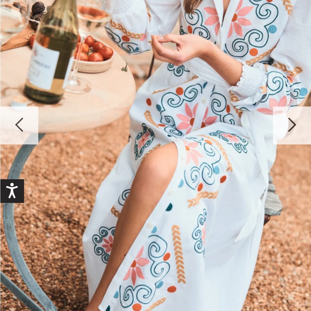 Boden dress NWT Ruby linen blend embroidered dress US 10 stunning current D1273 - Picture 12 of 12
